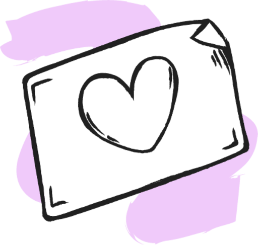 love envelope heart review illustration