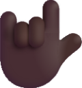 love you gesture dark emoji