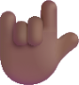love you gesture medium dark emoji