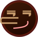 lying face (black) emoji