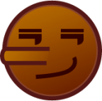lying face (brown) emoji