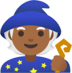 mage: medium-dark skin tone emoji