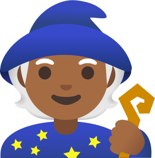 mage: medium-dark skin tone emoji