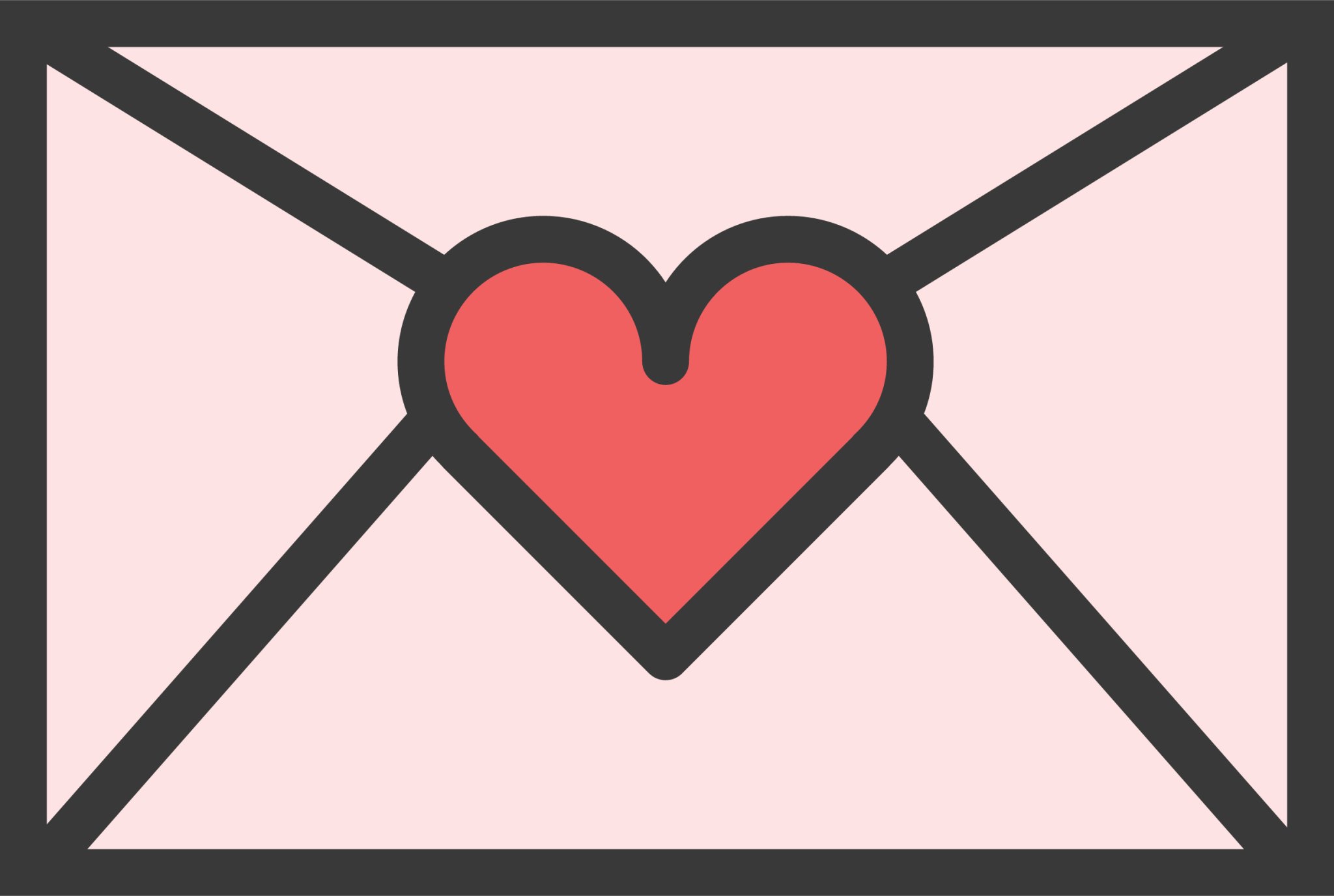 mail closed heart icon