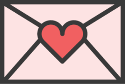 mail closed heart icon