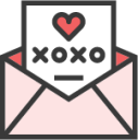 mail heart xoxo icon