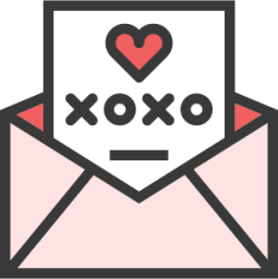 mail heart xoxo icon