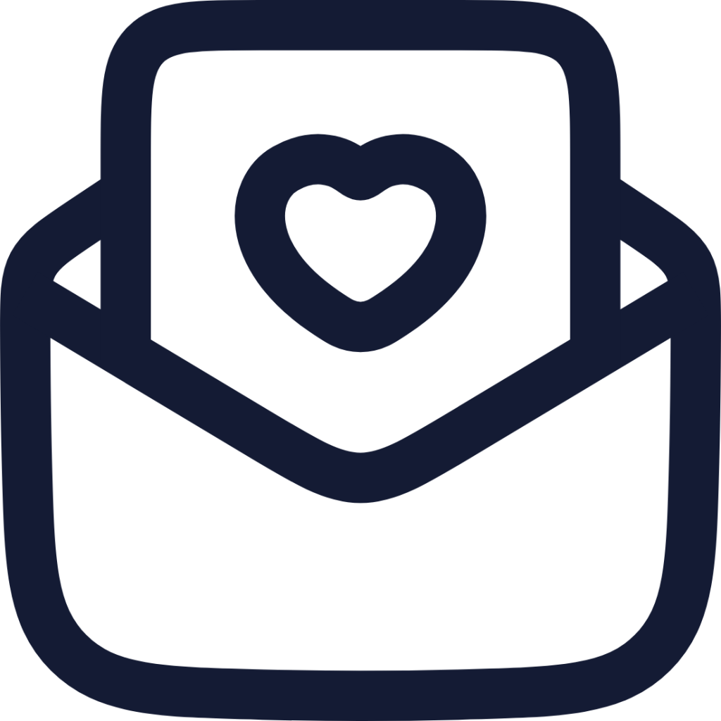 mail open love icon