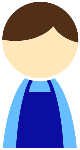 male apron blue icon