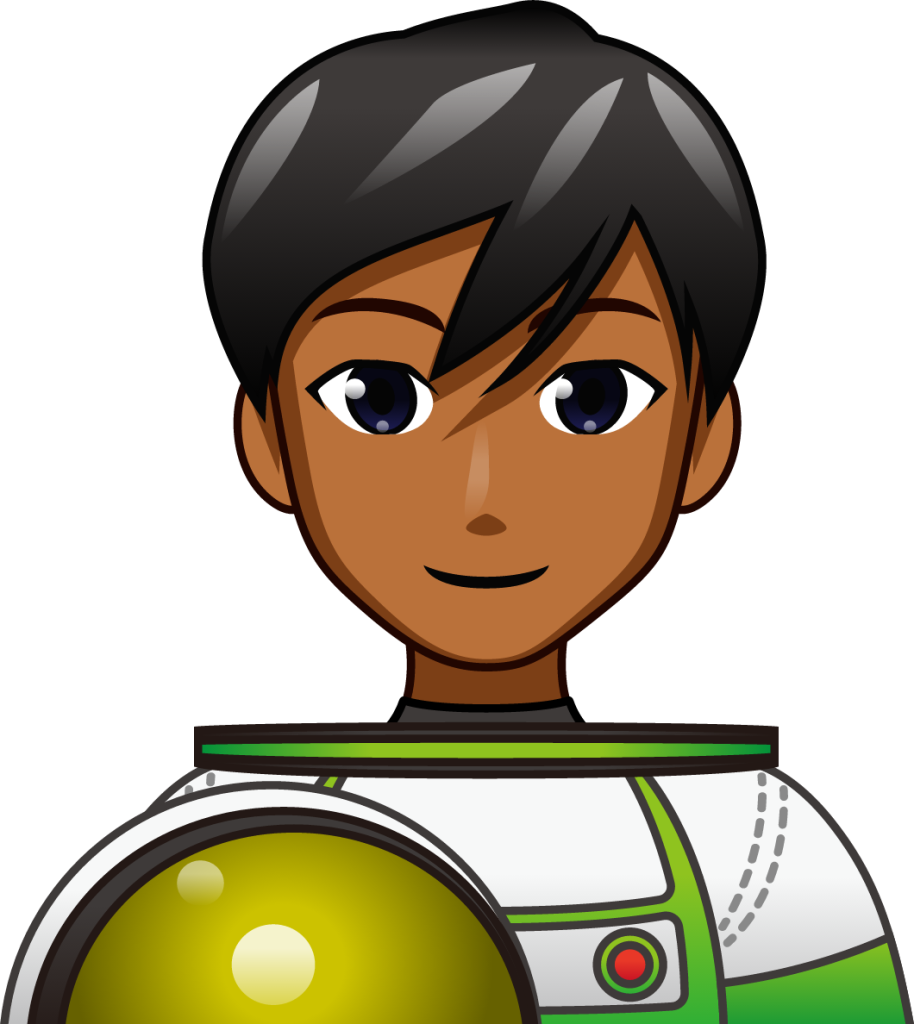 male astronaut (brown) emoji