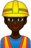 male construction worker (black) emoji