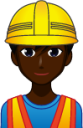 male construction worker (black) emoji
