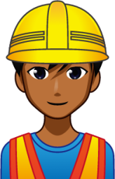 male construction worker (brown) emoji