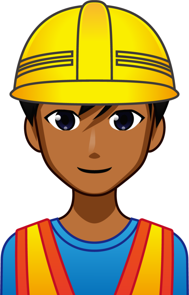 male construction worker (brown) emoji