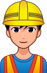 male construction worker (plain) emoji