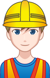 male construction worker (white) emoji