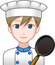 male cook (white) emoji