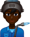 male factory worker (black) emoji