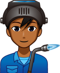 male factory worker (brown) emoji