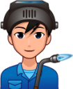 male factory worker (plain) emoji