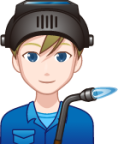 male factory worker (white) emoji
