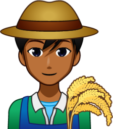 male farmer (brown) emoji