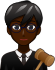 male judge (black) emoji