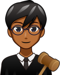 male judge (brown) emoji