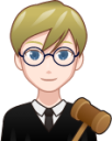 male judge (white) emoji