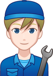 male mechanic (white) emoji