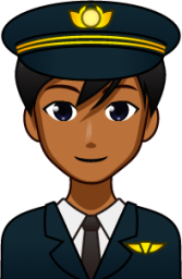 male pilot (brown) emoji