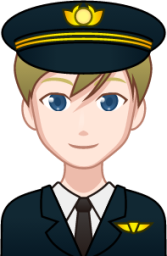 male pilot (white) emoji