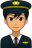 male pilot (yellow) emoji