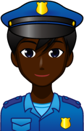 male police officer (black) emoji