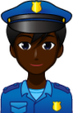 male police officer (black) emoji