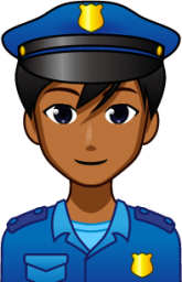 male police officer (brown) emoji
