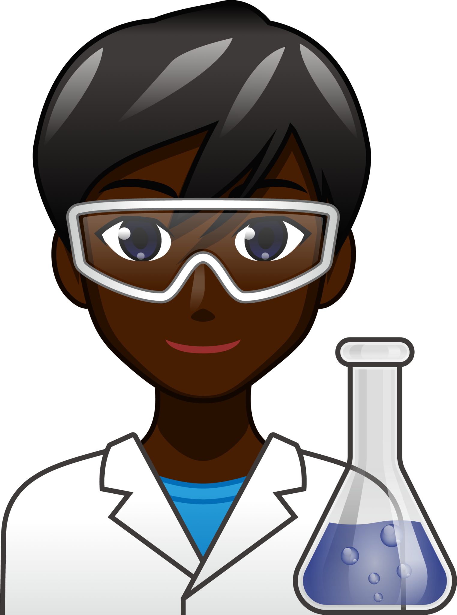 male scientist (black) emoji
