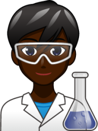 male scientist (black) emoji