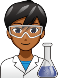 male scientist (brown) emoji