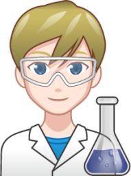 male scientist (white) emoji