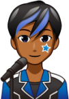 male singer (brown) emoji