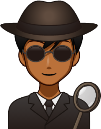 male spy (brown) emoji