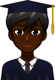 male student (black) emoji