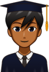male student (brown) emoji