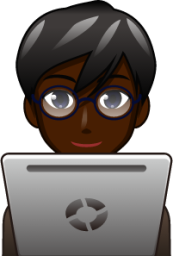 male technologist (black) emoji