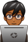 male technologist (brown) emoji