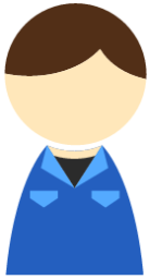 male work clothes blue icon