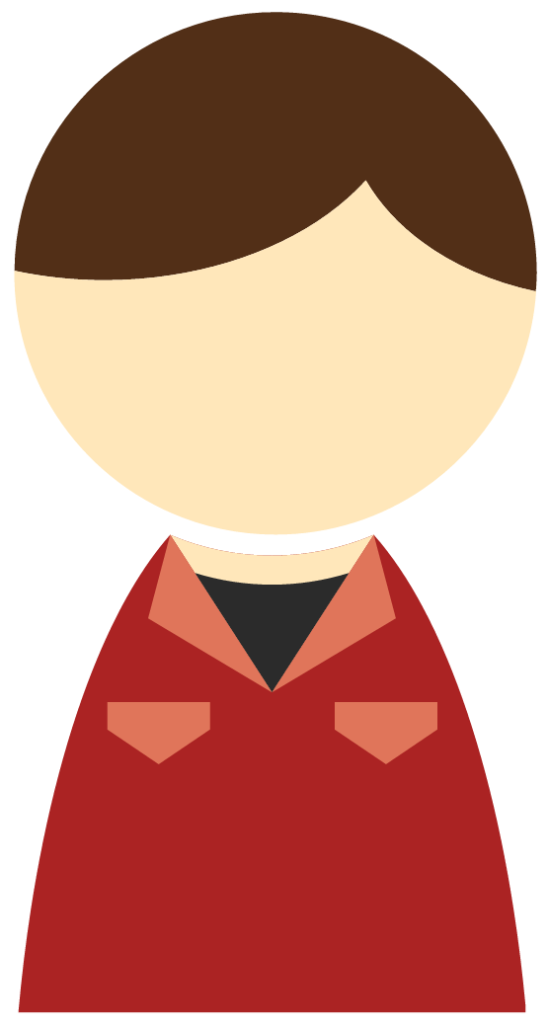 male work clothes red icon
