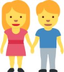 man and woman holding hands emoji