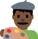 man artist: dark skin tone emoji